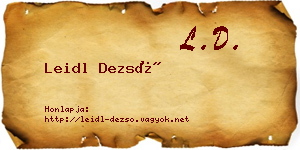 Leidl Dezső névjegykártya