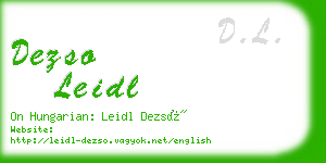 dezso leidl business card